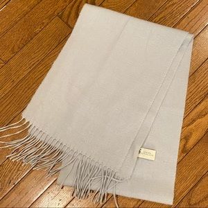 Portolano Cashmere Fringe Scarf Light Grey/Blue